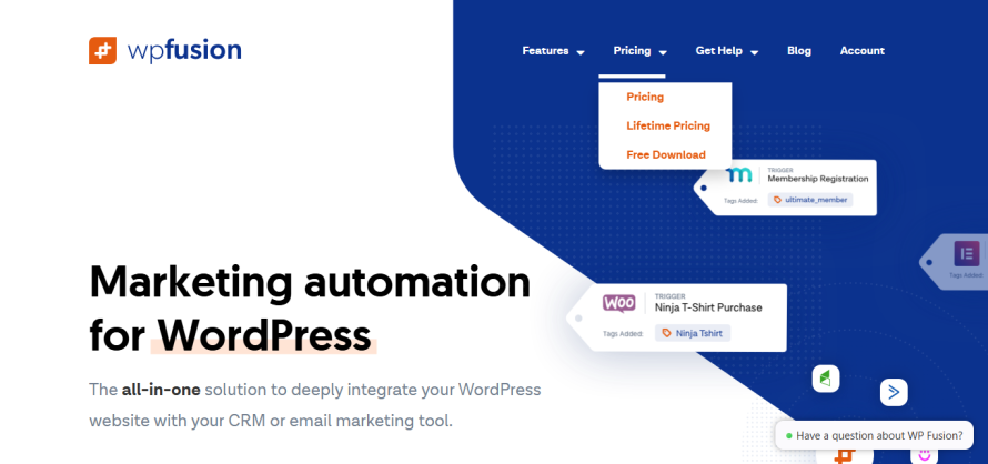 WP Fusion’s homepage.